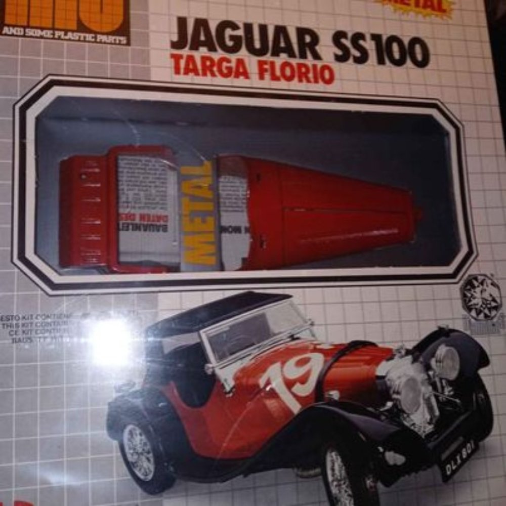 Mint sealed Die Cast Metal Kit Jaguar Ss100 Targa Florio Kit 1/18 Car 7006